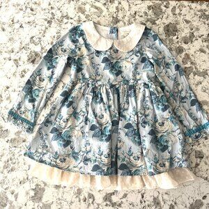 Eliza Grace blue rose dress sz 6